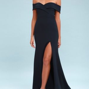Blue Off the Shoulder Dress